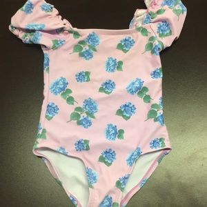Pink Lily Kids size 2T girls floral swimsuit. Like new.